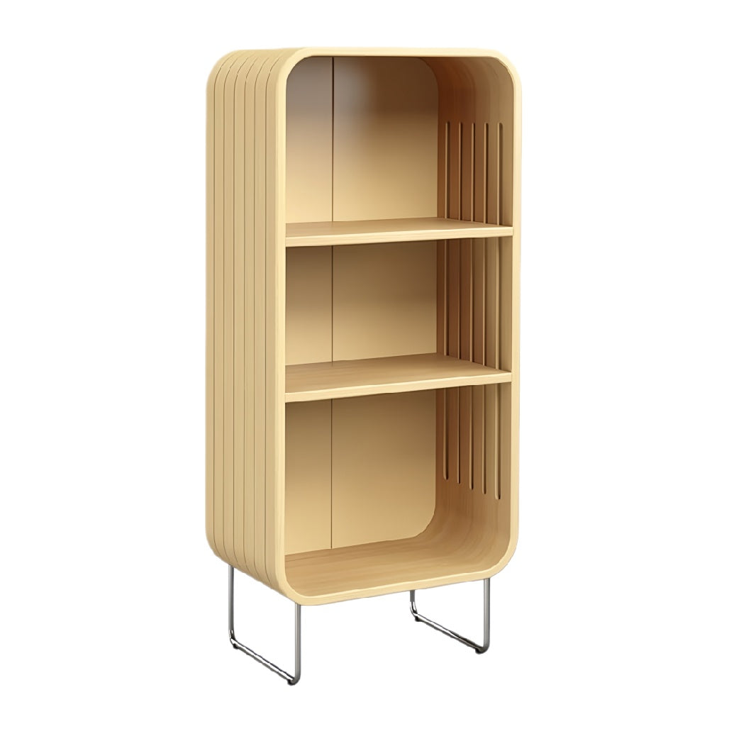 **Technische titel in het Nederlands: Minimalistische houten boekenkast met metalen poten**