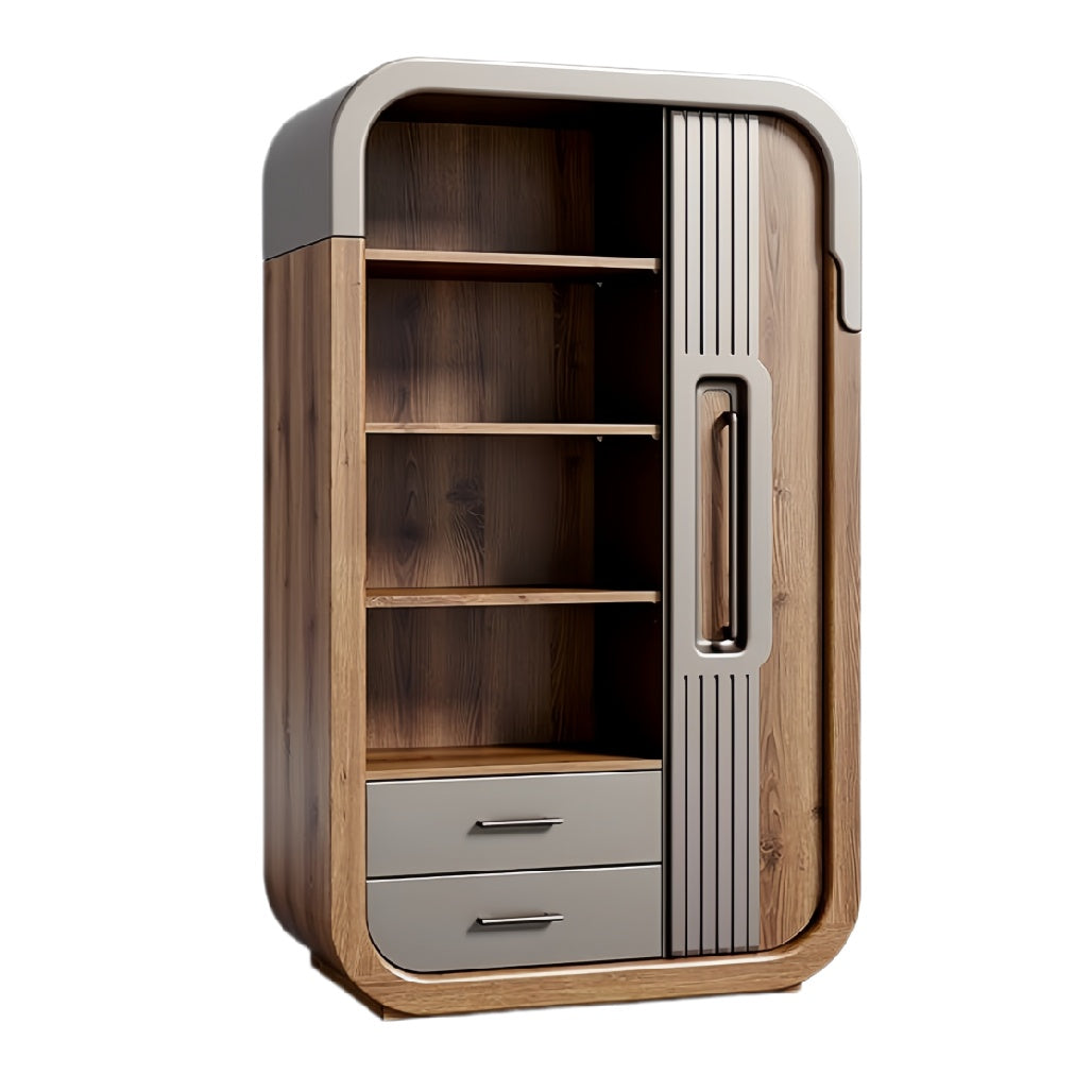 **Moderne Opbergkast met Lades en Open Planken**
