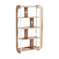 **Technische titel in het Nederlands: Multifunctionele houten boekenkast met witte metalen accenten**