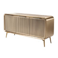 **Technische Titel in het Nederlands: Modern Gouden Dressoir met Geprofileerde Deuren**